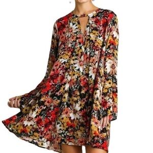 Umgee floral king sleeve swing dress boho